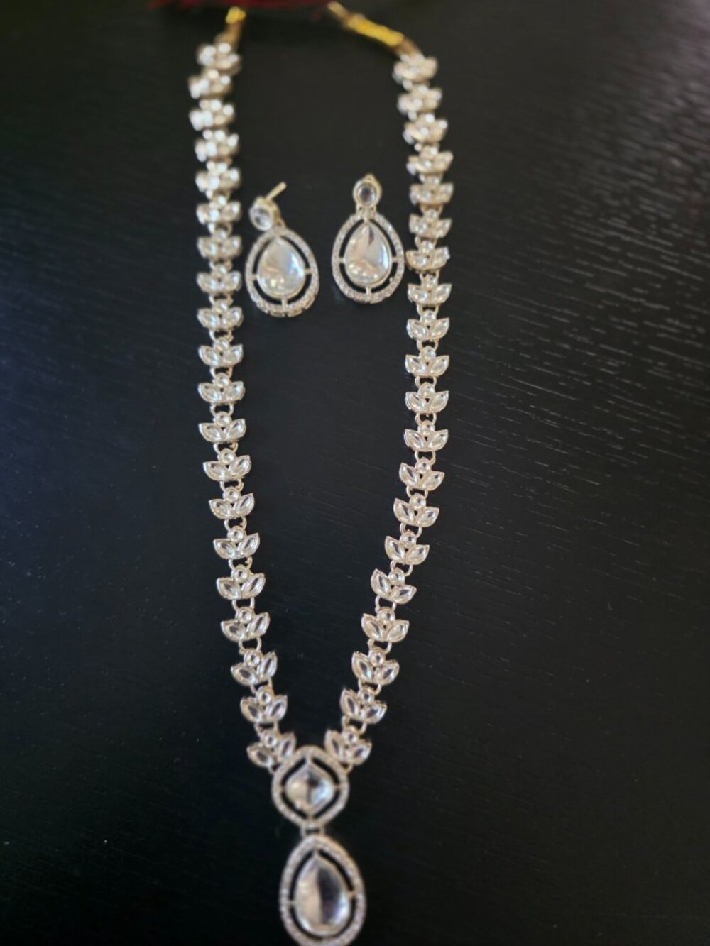 New Elegant White Kundan / Polki Necklace & Earring Set – Indian Bridal Jewelry
